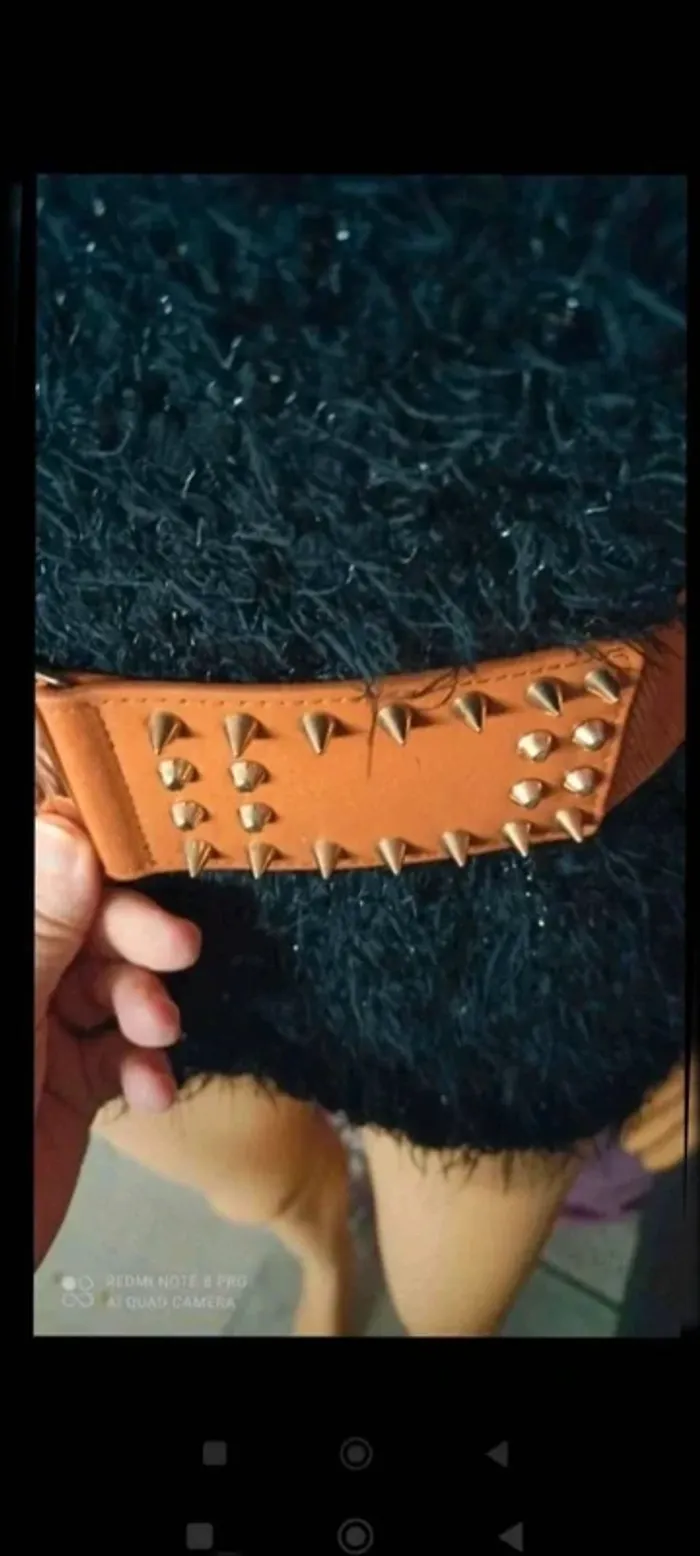 Ceinture Camel clous  dorés élastique 70/90  cm - photo numéro 6