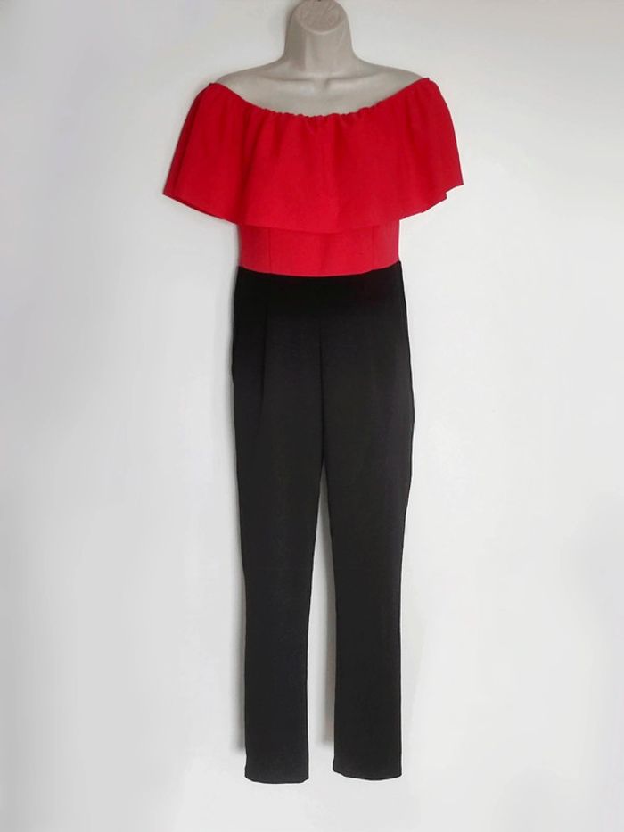 Combinaison pantalon noir volant rouge 🇮🇹 36/S à 40/L - photo numéro 10