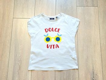 Tee shirt blanc. Fille 10 ans. Marque Okaidi