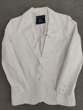 Blazer vintage Burberrys’ velours côtelé blanc T.40 – Femme