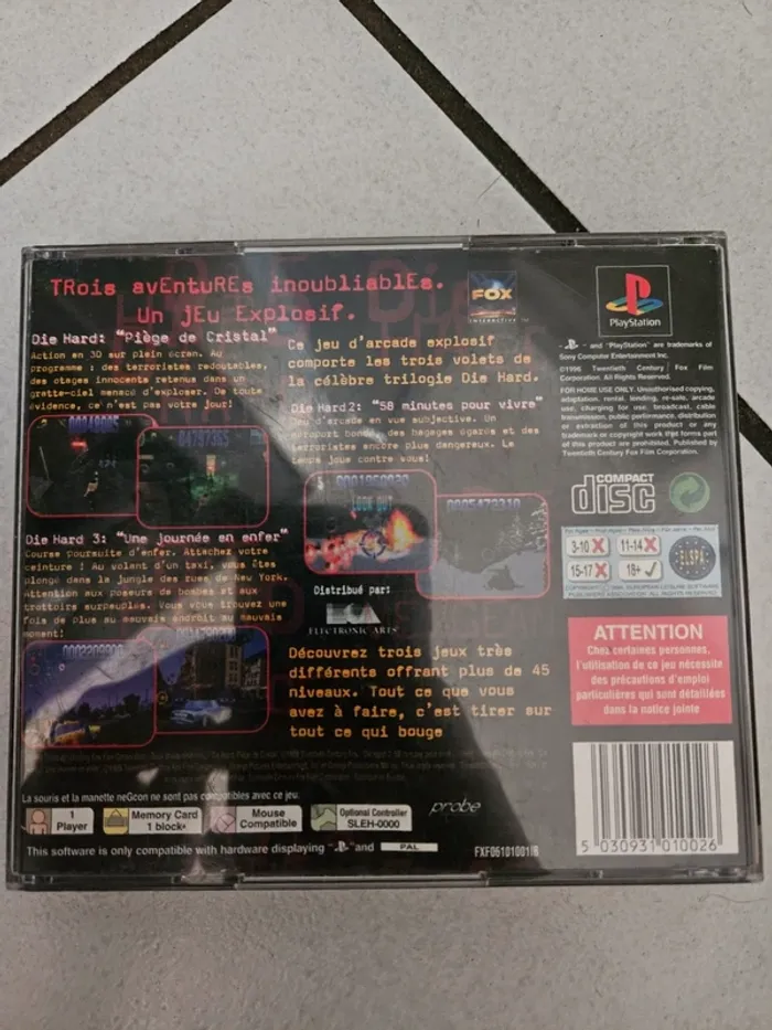 Jeu PlayStation 1 die hard - photo numéro 2