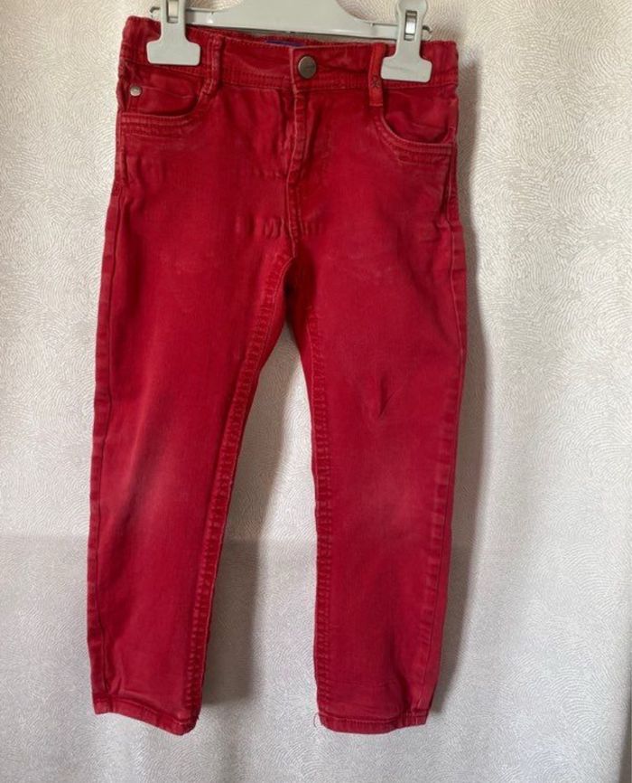 Jeans rouge slim 4 ans Okaidi