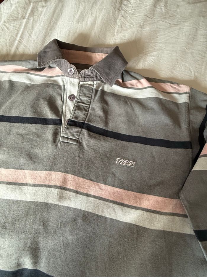 Polo gris multicolore TBS - Taille S - photo numéro 3
