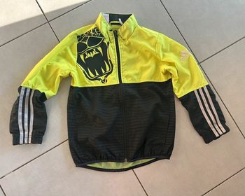 Veste jogging Adidas noire et jaune fluo 8 ans