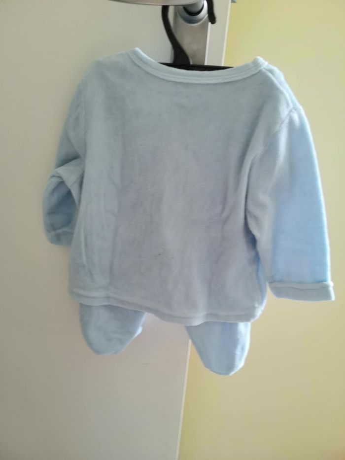 Pyjama 2 pièces en velours (Bleu) 9 mois (71 cm) Mots d'enfants - photo numéro 2