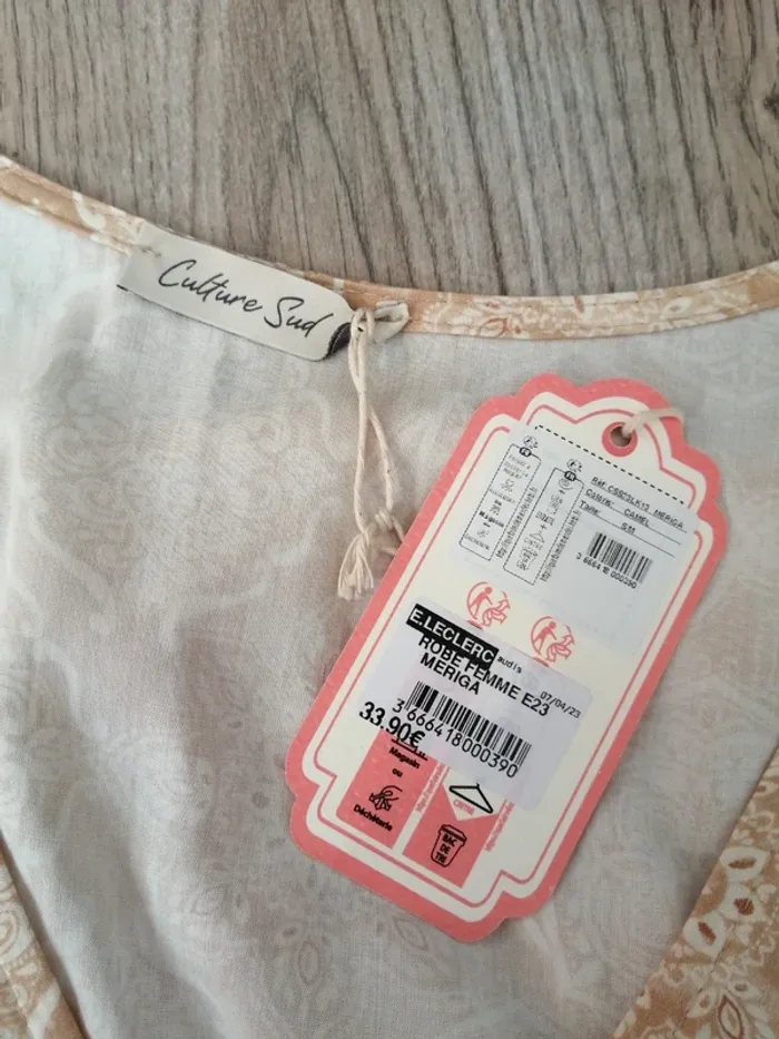 Robe beige à motifs mandala coupe babydoll / culture sud / (S-M) - photo numéro 5