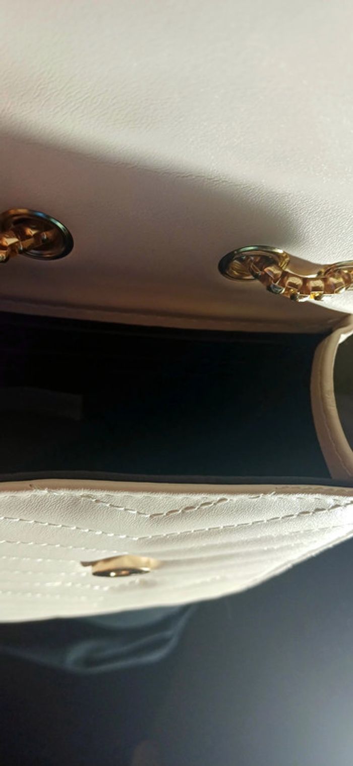Sac à bandoulière matelassé blanc cassé - photo numéro 4