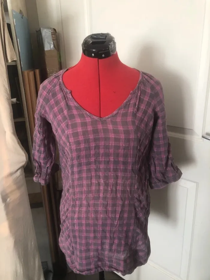 Haut violet manches 3/4 T38 femme 👚 - photo numéro 2