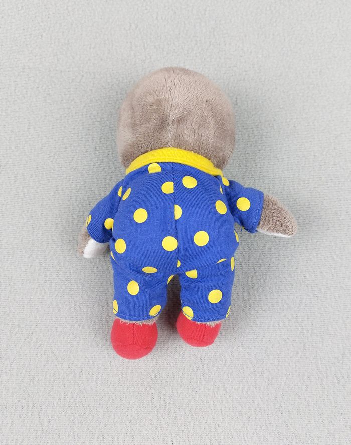 Doudou peluche Tchoupi JEMINI bleu pois jaune pieds rouge 19 cm SANS SON OURSON - photo numéro 2