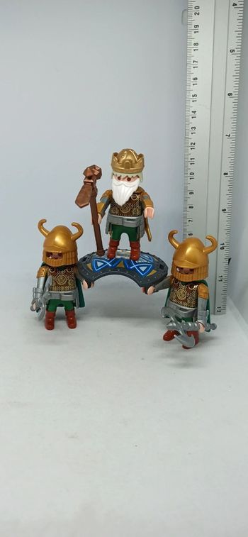 Chevaliers nains avec roi porté sur bouclier playmobil