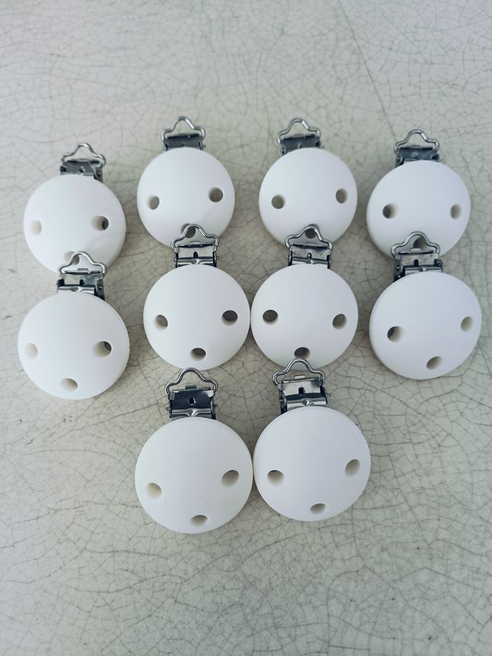 Lot de clips en silicone blanc