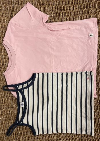 Tee-shirt rose & débardeur marinière Petit bateau