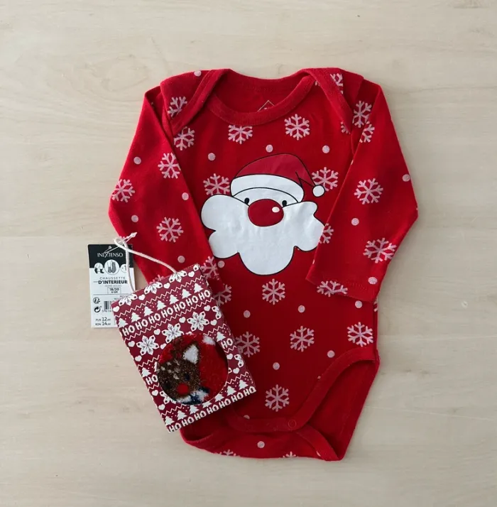 Bodie 6 mois + chaussette polaire Noël 6-12 mois