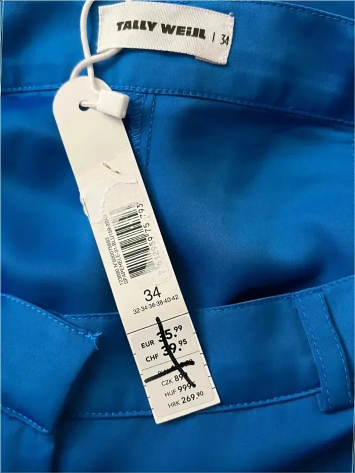 Pantalon bleu large satiné Tally Weijl - photo numéro 6