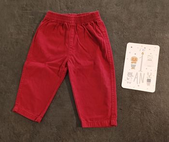 Pantalon léger rouge Taille 12 mois
