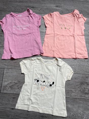 Lot tshirt manches courtes kiabi 9 mois