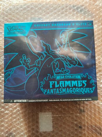 Pokémon coffret dresseur d'elite ETB ME02 Flames Fantasmagoriques dracaufeu Neuf Defaut