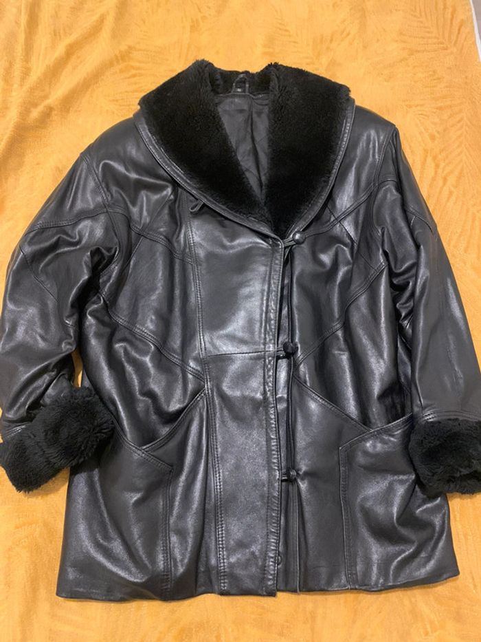 Manteau cuir véritable d’agneau