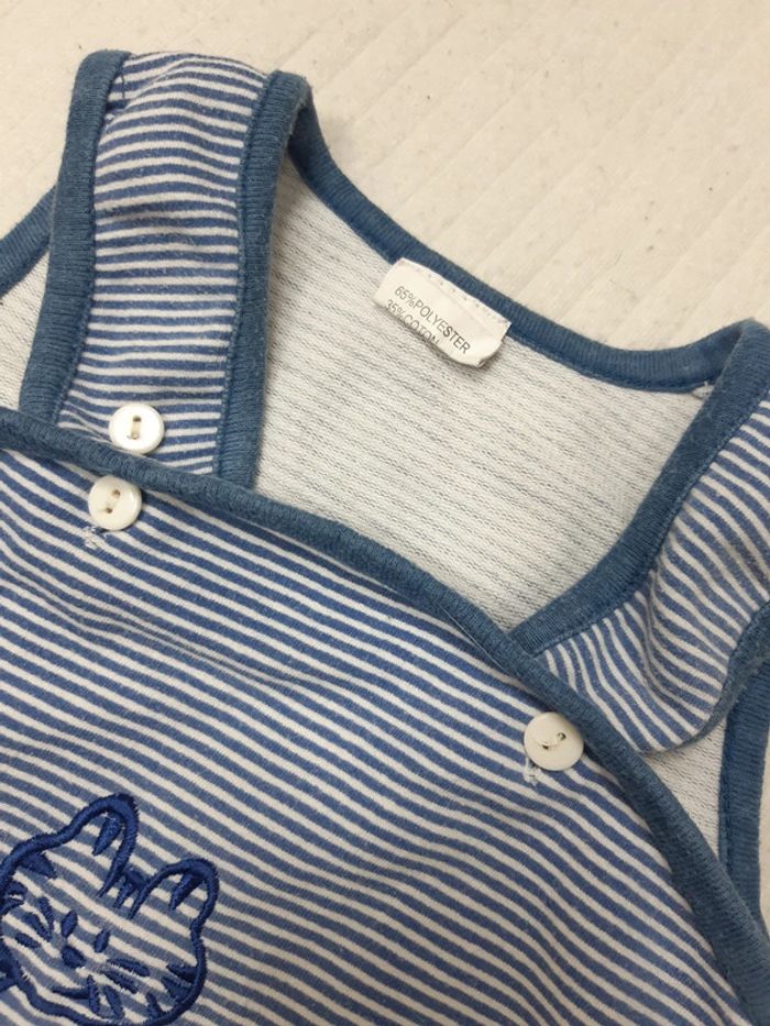 Ensemble salopette et gilet rayé 6 mois - photo numéro 4