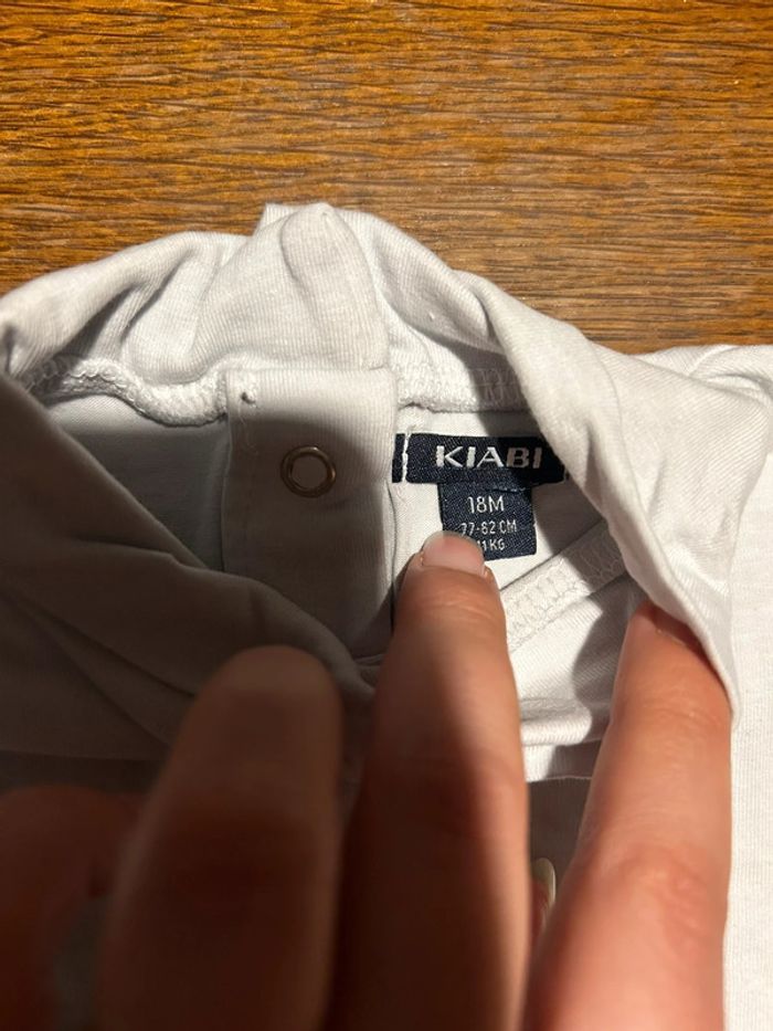 T-shirt manche longue col roulé blanc - photo numéro 2
