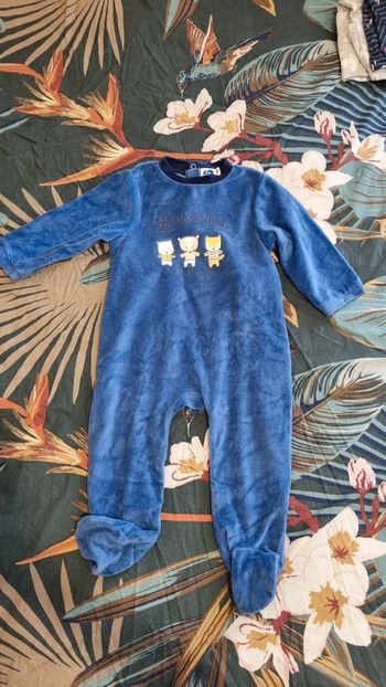 Pyjama velours bleu 18 mois