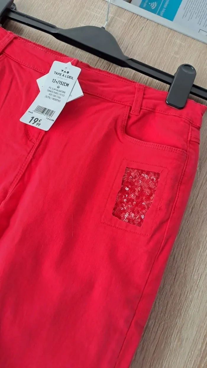 Jeans tape a l'œil rouge 12 ans + - photo numéro 3