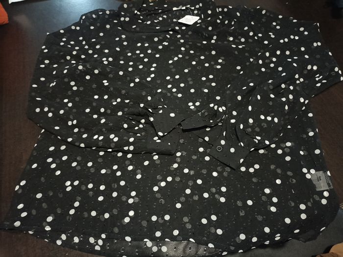 Chemisier transparent noir et blanc