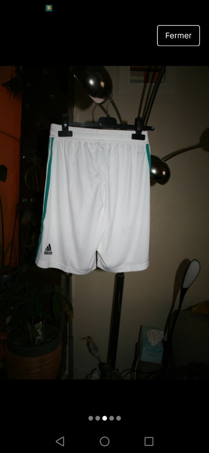 🌸Short blanc Allemagne Extérieur aux trois bandes Taille XS / 34 ou 16 ans  "Adidas" Neuf 🌸 - photo numéro 3