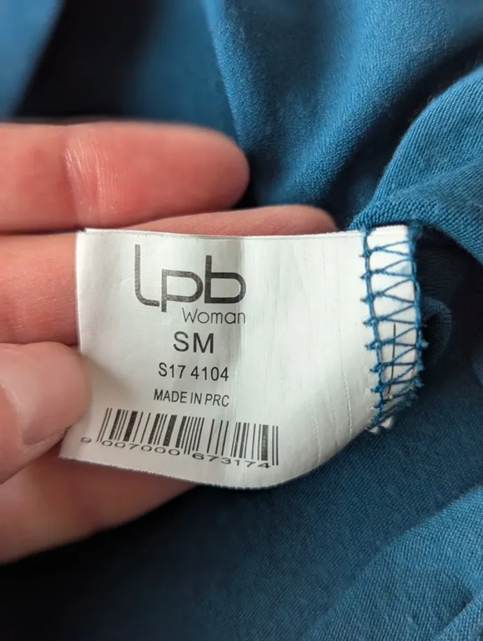 T-shirt bleu canard LPB Woman – Taille S/M – petits défauts - photo numéro 6