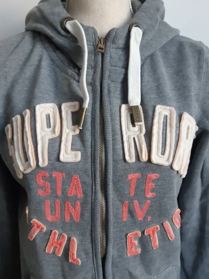 Gilet zippé à capuche Superdry T40 - photo numéro 4