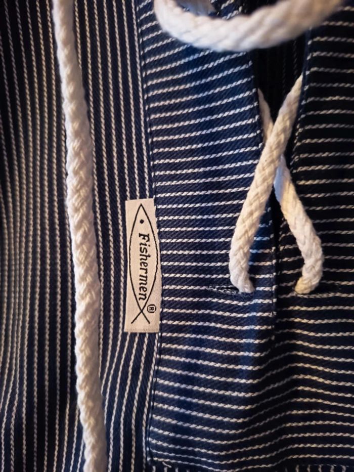 Marinière unisex.petite rayures blanches et bleu marine marque sima taille 158/164. Neuf. - photo numéro 4