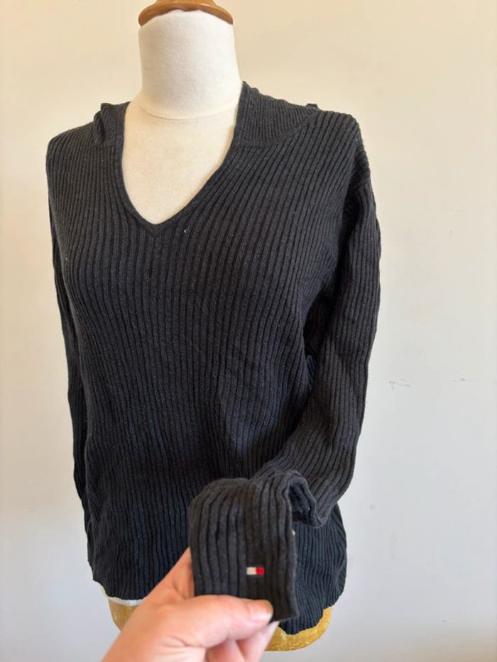 Pull noir à capuche Tommy Hilfiger - photo numéro 3