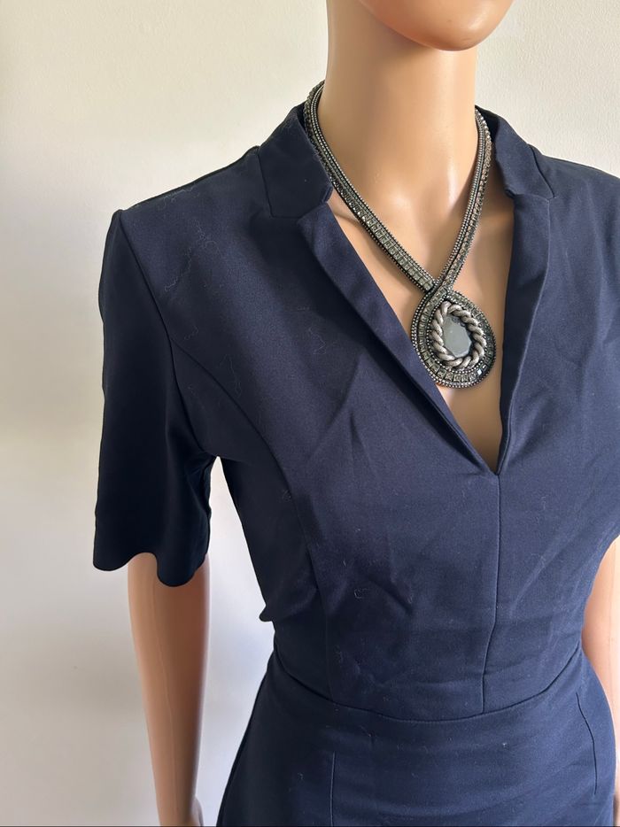 Robe bleue marine à manches courtes Morgan taille 40 excellent état - photo numéro 4