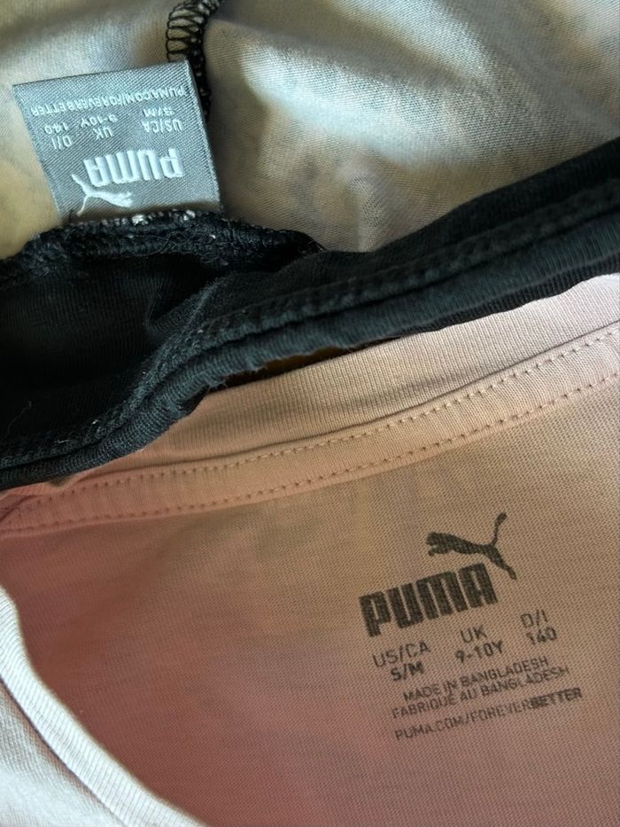 Bel ensemble de sport papillons Puma 9-10 ans gris et rose poudré - photo numéro 9