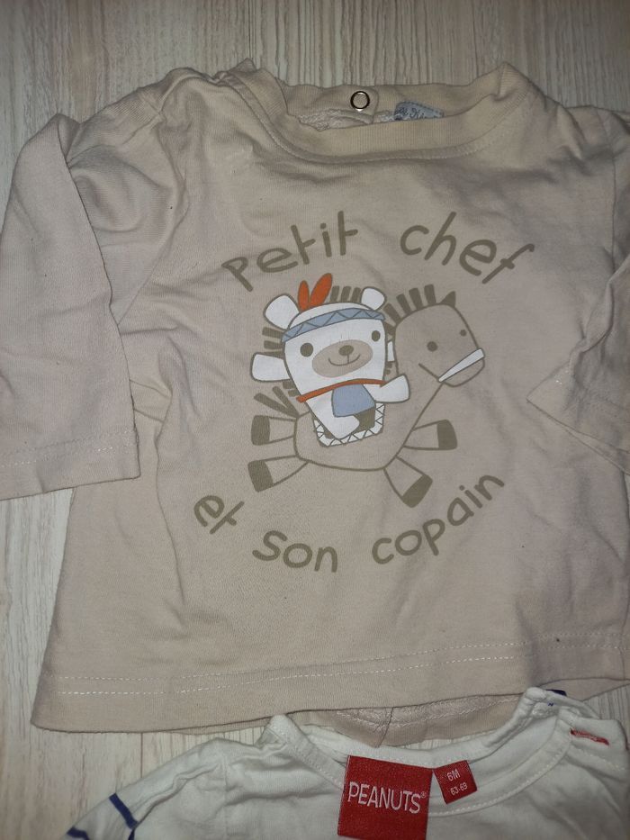 Lot de 2 t-shirts ML garçon 6 mois - photo numéro 3