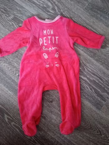 Pyjama rose 3 mois mots d'enfants