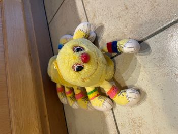 Peluche chenille vintage jaune