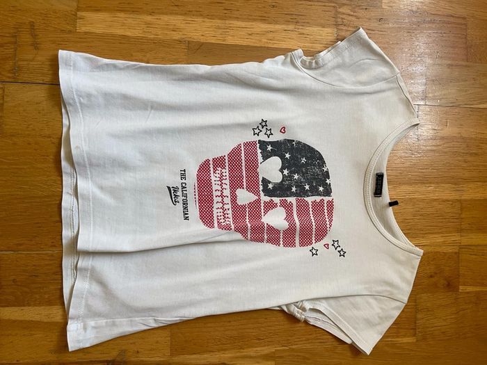 Tee shirt manches courtes Ikks blanc tête 10 ans de mort