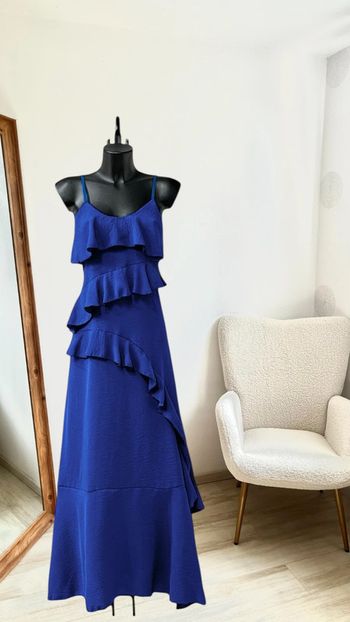 Robe bleu roi avec fente coupe large