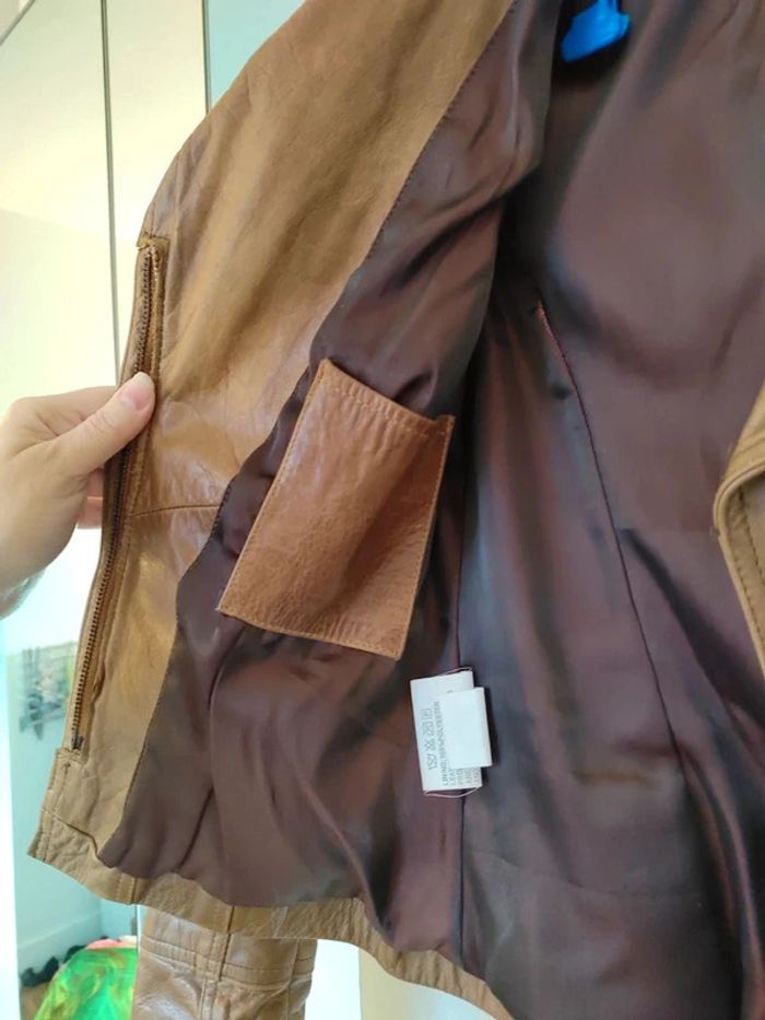 Perfecto en cuir marron t. 1 Glam Cuir - photo numéro 4