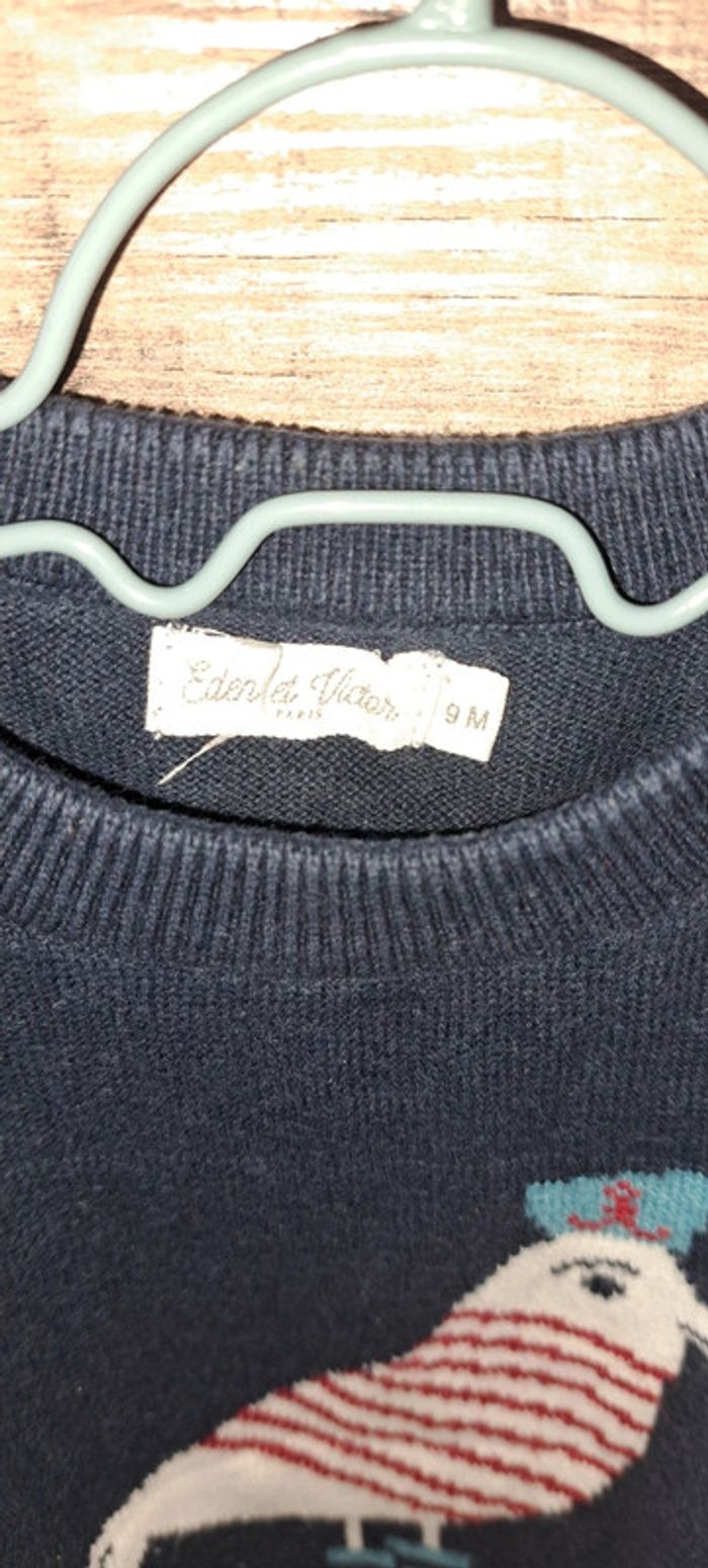 Pull bleu marine Eden et Victor 9 mois - photo numéro 4