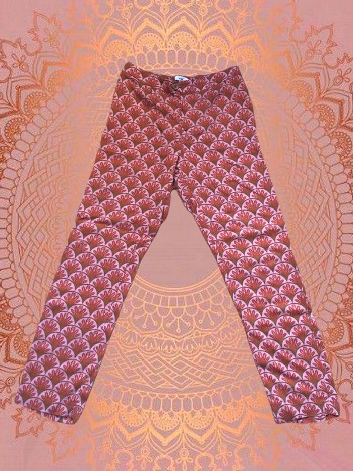 🧡Pantalon léger et fluide motif orange🌷light flowing pattern pants🧡 - photo numéro 3