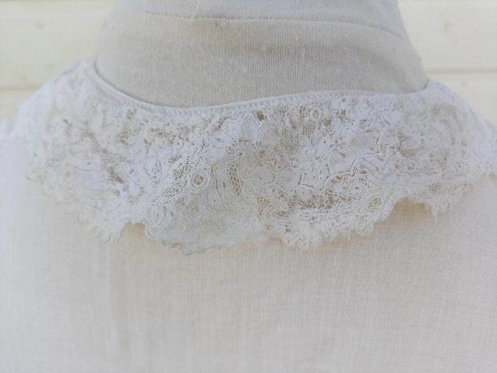 Ancien plastron, devantier en tulle et dentelle - photo numéro 15