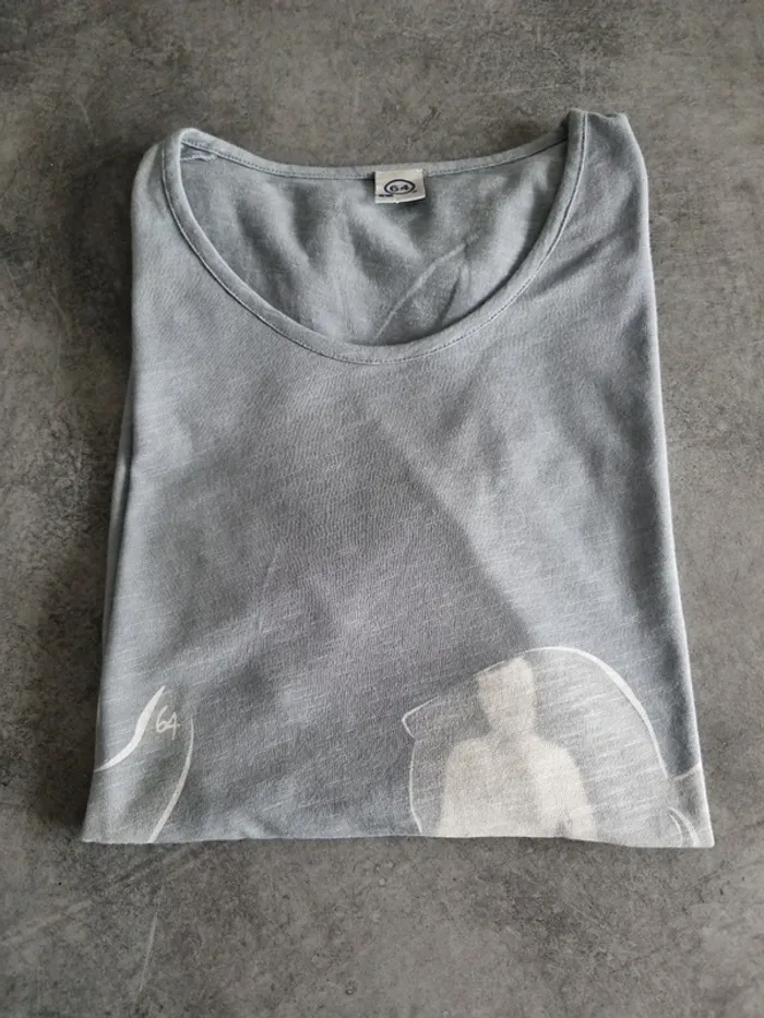 T-shirt à manches longues femme - Taille 40 / L - Marque 64 - Gris clair - photo numéro 6