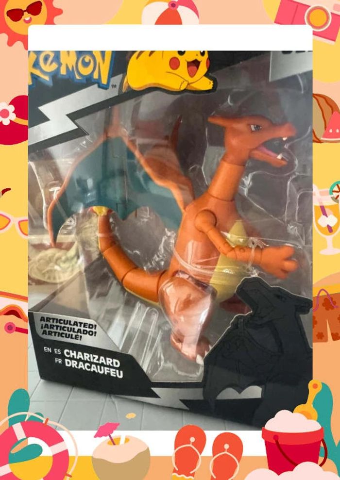 Figurine dracaufeu charizard avec son support - photo numéro 2