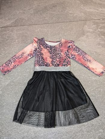 Robe à manches longues chic léopard rose bébé fille 2 ans NEUVE