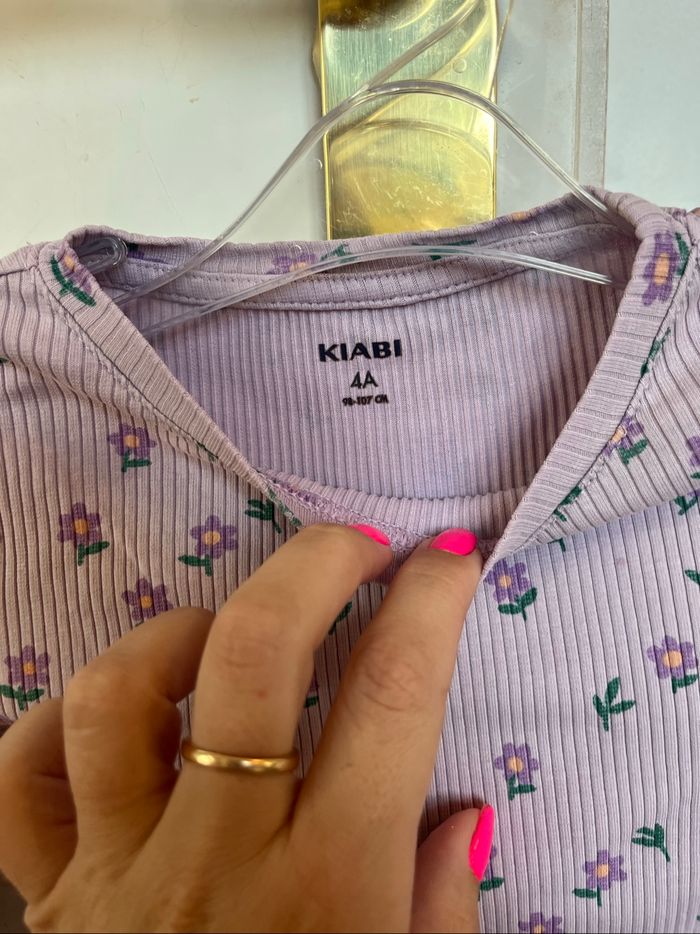 T-shirt Kiabi violet fleurs - photo numéro 5