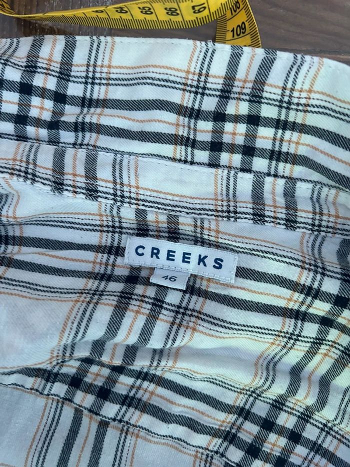 Chemise à manche longues à carreaux - blanc cassé et marron 46 creeks - photo numéro 6