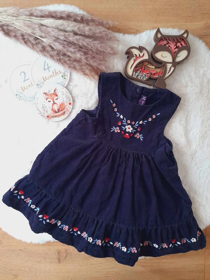 Robe en velours fleurie 24 mois Sergent Major