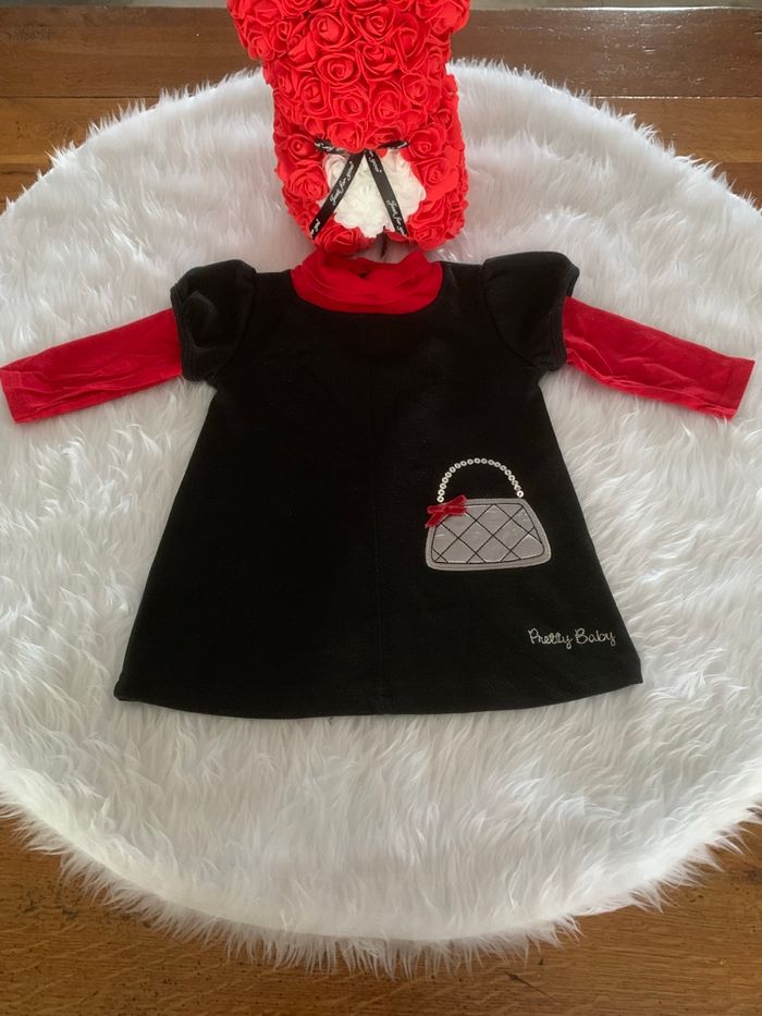 Robe manches longues hiver bleu marine 6mois